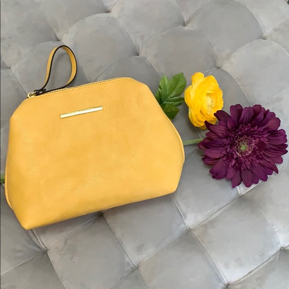 Handbags - Steve Madden Yellow Wristlet Makeup Bag